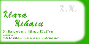 klara mihaiu business card